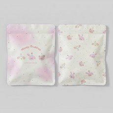 그린나무 귀여운 캐릭터 구디백 지퍼백 파우치 선물 포장봉투 2종 40개, 1세트, 옵션5. 핑크 해피버디즈