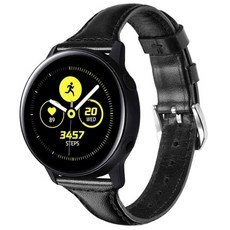 Womens9999 Galaxy 手錶超薄皮革皮革錶帶 Galaxy Watch 4 3 2 經典 Active 40 44 42 46 20 毫米錶帶 Galaxy 錶帶, 黑色, Galaxy Watch 4/Watch 4 Classic/5 20mm