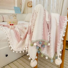 2025新款牛奶絨提花毛毯冬季加厚小球毯家用沙發法蘭絨蓋毯空調毯