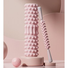 거와스 허리 종아리 발바닥 지압 마사지 롤러 3종세트, 핑크, 1세트