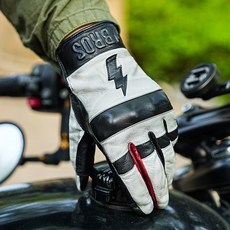 好物通商 CrazyBros CZG-611 山羊皮復古手套, 1個, 白黑款,M