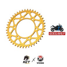KCT R 525 GSX-S1000/F 2011-20 後鋁齒 鋁合金後齒盤 W!ZH 欣炫, 1個, 44T(原廠),標準色(亮金色)