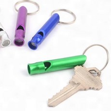 호신용호루라기 호루라기 열쇠고리 알루미늄 경보 휴대 링 키링 호신 소리, 단일상품1, 1개