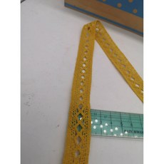愛心手工材料鋪 棉線黃色蕾絲花邊 2公分寬 拼布DIY裝飾材料, 1個, HB-016 黃色, 黃色