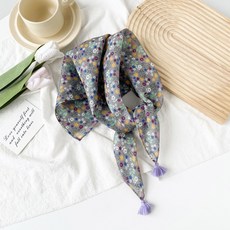 漾色 萬種款式絲巾 方巾 領巾 新款麻棉絲巾女士吊墜流蘇頭巾 美拉德色系格子圍巾 高級感簡約方巾