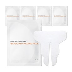 [유통기한 2026.04.23] 브라질리언 왁싱 카밍팩 보습 인그로운 케어 Y존 셀프제모 미백 각질관리, 5매