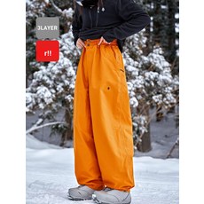 야외 아웃도어 방풍 스포츠 활동 상의 튼튼한 지퍼 레저 제품 겨울 하의 스키복 통기성 동계 스노보드복 신축성, 9.메이플 오렌지 하의 XS