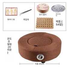 에비노 쑥좌훈기 온열 좌욕 좌욕기 온열방석 찜질기, A브라운 온도조절 + 연기필터 쑥봉 54개입, 1개, 기본 색상