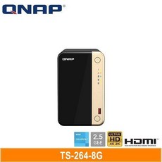 QNAP威聯通 TS-264-8G 雙Bay NAS 網路儲存伺服器, 《原廠標配》