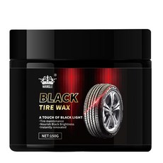 輪胎翻新蠟 上光增黑保養 耐久滋養膏 持久防水 長效黑亮保護劑, 1個, 英文輪胎膏150g