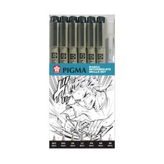 [제이제이오피스] 사쿠라 피그마 마이크론 망가세트2 7본입 중급자용 만화 그리기 키트