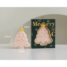 크리스마스 트리 양초 장식품 선물 소품 트리 장식 오브제, 1개, 67g, 연핑크(무향)