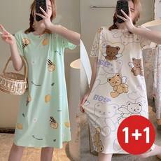 (1+1) 여름 홈웨어 원피스 B라쿤+윙베어OPS