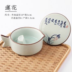 먹그릇 연적 화방 서예 특수 연구 잉크보관함 소형 먹물 세라믹 벼루 매화 다기능 워시, 연화묵지[세라믹 재질]