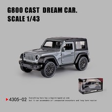 DFMEI 三開門Rross-Country合金仿真越野跑車模型兒童回力玩具小汽車, 如圖, 灰色-閉篷版Rubicon【中文彩盒】