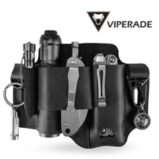 바이펄러드 (ST1) EDC 장비 벨트 거치용 소가죽 수납집 블랙, free -