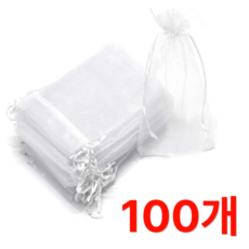 코메로 망사주머니 100장 선물포장 다용도 파우치, 화이트