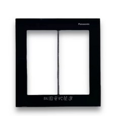 國際牌Panasonic GLATIMA系列 鋁合金蓋板 雙聯用 直式蓋板WTGF6102, 黑色玻璃WTGF6102GB, 1個