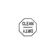 Fox Run Clean or Dirty 식기세척기 자석 6.4 x 6.4 x 0.6 cm(2.5 x 2.5 x 0.25인치) 화이트, Fox Run Clean or Dirty 식기세척기 자