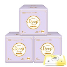 리버티 딥슬립 입는오버나이트 중형 6PX3팩+이너밸런싱티슈 2팩, 3개, 6개입