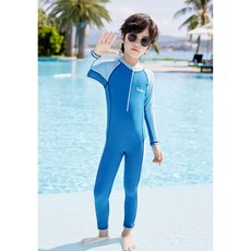 남아 아동 수영복 여름용 긴팔 원피스형 래쉬가드 / 유아 어린이 수영복 / 온천 수영복