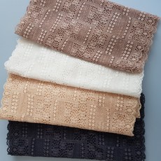 dklace 스판레이스 DK-6-73323 폭 23cm 자가드 / 270cm (3yd) 단위 판매, Beige, 1개