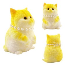 핸드 페인팅 고양이 스퀴시 장난감 스트레스 완화를 위한 대형 울트라 소프트 키티 스퀴즈 피젯 장난감 성인 아동용 Kawaii 스퀴시 스티커 동물 장난감 자폐증용 감압 감각, 소형, 골든 그라데이션 캣 스몰