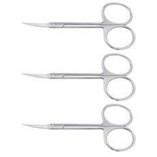 매니 가위 스테인레스 스틸 정밀 손톱 속눈썹 코 털 F3 손질 얼굴 1pcs 눈썹, F33 3pcs pointed end