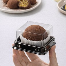 200P 세트 투명 사각 화과자 월병 떡 두쫀쿠 포장 용기 PET 케이스, 200개, 중형 골드