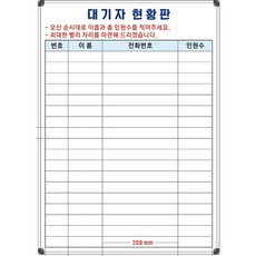 칠판나라 일반형 대기자명단 대기자현황판 현황판 예약리스트 웨이팅보드 식당명단 식당칠판 식당예약판, 알루미늄