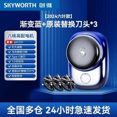 전기 면도기 차량용 usb 자동차면도기 방수 사무실 휴대용 간편함 여행, 1, H. 04년식 6엽 모델 그라데이션 블루 지널 교체용