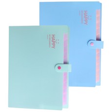 아코디언 파일 스마일 바인더 화일 13칸, 1개, 민트1+블루1