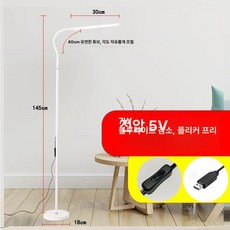 장스탠드 밝은 침실 학생 공부 피아노 버튼 스탠드조명, 화이트 7W 버튼 화이트 라이트 USB 포함