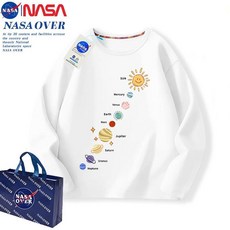 NASA 연명 우주 어린이 긴팔 티셔츠 봄 가을 남녀 어린이 신상품 패션 긴팔 티셔츠 면 상의 S588