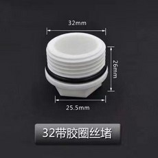 PPR塑料螺紋管堵頭 附膠圈 4分/6分/1寸 規格多樣, 1寸絲堵,1個裝, N/A