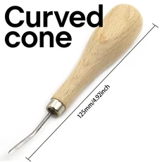 1개 가죽 스티칭 바느질용 아울 DIY 공예 마름모 펀치 도구 사이즈 3mm, [01] Curved cone