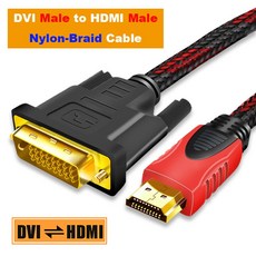 QGeeM DVIHDMI 케이블 HDMI 어댑터 4k m 2m 5m DVID 24+ HDMI 동글 케이블 HDMIDVI 케이블 PS5 TV 박스 모, [17] 1.5m 5ft, [13] DVI to HDMI Cable RD