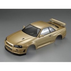 Yokomo mst XRAY D5S D4 용 110 GTR 스카이라인 BNR34 RC PC 드리프트 바디 쉘 완전한 몸체 257mm 휠베이스 195mm 너비, Brown