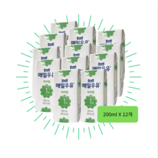 매일우유 멸균우유, 12개, 200ml