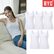 BYC 여성 런닝 5매 부드러운 40수 면 100% 나시 여자 메리야스