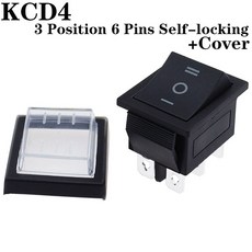 1PCS KCD4 25X31MM OFF 250V 25A 125VAC ON 블랙 이중 리셋 로커 16A 스위치 위치 래치 20A, Self lo ing Cover