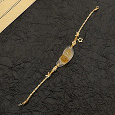 桂花貓複古冰透黃色小星星貓咪編織手鏈新款氣質個性小衆百搭手鏈