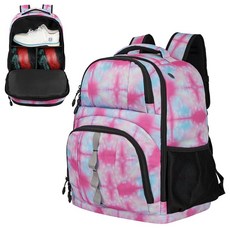 2 볼 볼링 백팩 신발 수납 공간 및 휴대용 폼 패딩이 있는 볼링 볼 백 최대 미국 남성용 사이즈 16 신발 및 액세서리에 적합, 염색, 1개