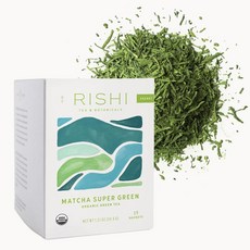 Rishi Tea 리시 티 말차 슈퍼 그린 카페인 함유 티백 15개입 (1팩), 1g, 1개입, 1개