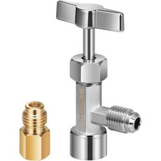 VIVOHOME R134a 냉매 캔 뚜껑 자동 닫힘 장치 1 4 2 AC 충전 호스용 탱크 어댑터 포함 자동차 에어컨 시스템 충전용 2334203, R134a Self Sealing