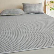 涼感床墊 冰豆豆涼席墊, 米字格-高級灰【涼感冰豆席】,90*200cm單涼席