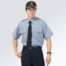 경비복 회색 경비 와이셔츠 반소매 반팔 경비셔츠 유앤미 단체복 HR-308-3