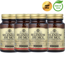 [정품보장]솔가 셀레늄 Solgar Selenium 영양제 100mcg 100정 X 4병, 4개