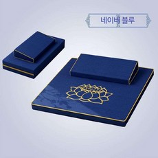 절방석 두꺼운 대형 원형 에스닉 캠핑 명상, O_다크블루-자수o베벨