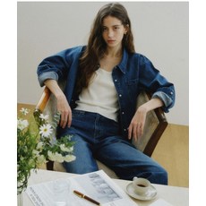 [AK플라자] [플랙진] 여성 오버사이즈 데님 셔츠 PJTI1LSL04W